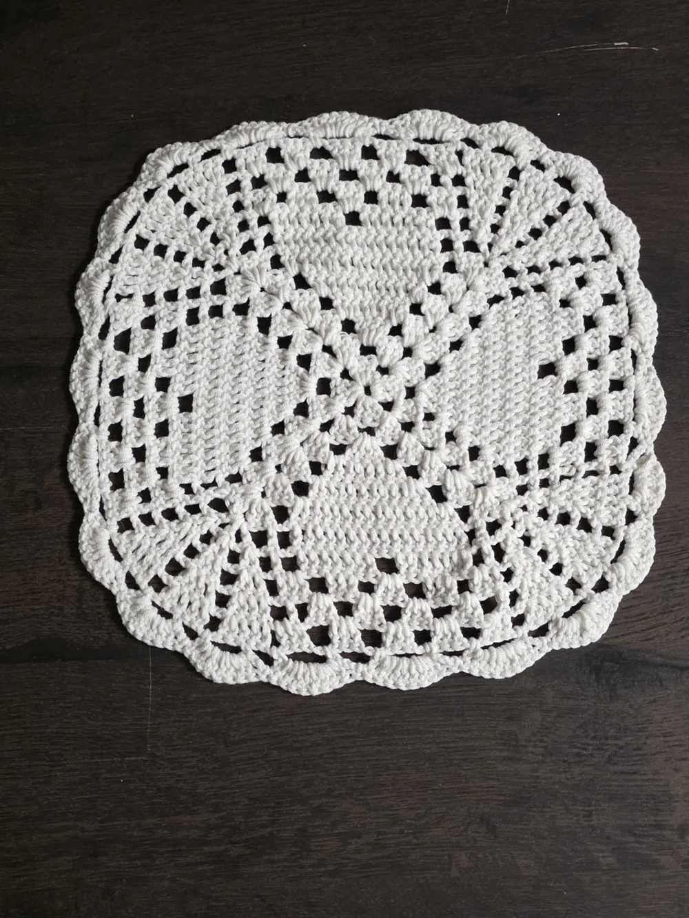 Hand-Crocheted White Doily - Home Bath Accent